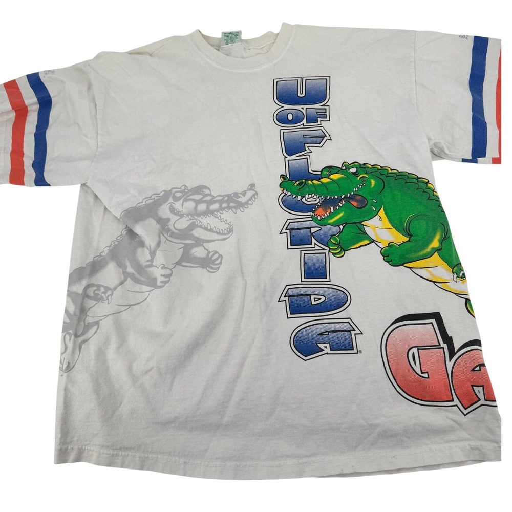 Vintage 90s University OF Florida Wrap Around Gator Graphic T Shirt Mens XL